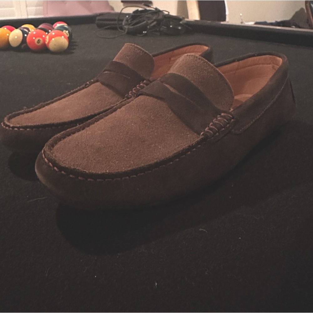 Flag Ltd. Men’s Nappa GloveSoft Brown Leather Slip On Suede Loafers Size 9.5 M